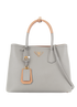 Medium Two tone Handle Saffiano Double Bag, front view